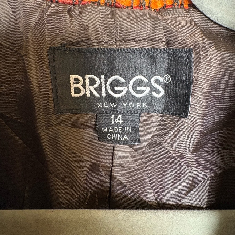 Y2K Briggs Orange Pink Tweed Classic Heritage Preppy Blazer Jacket Size 14 - Picture 4 of 8